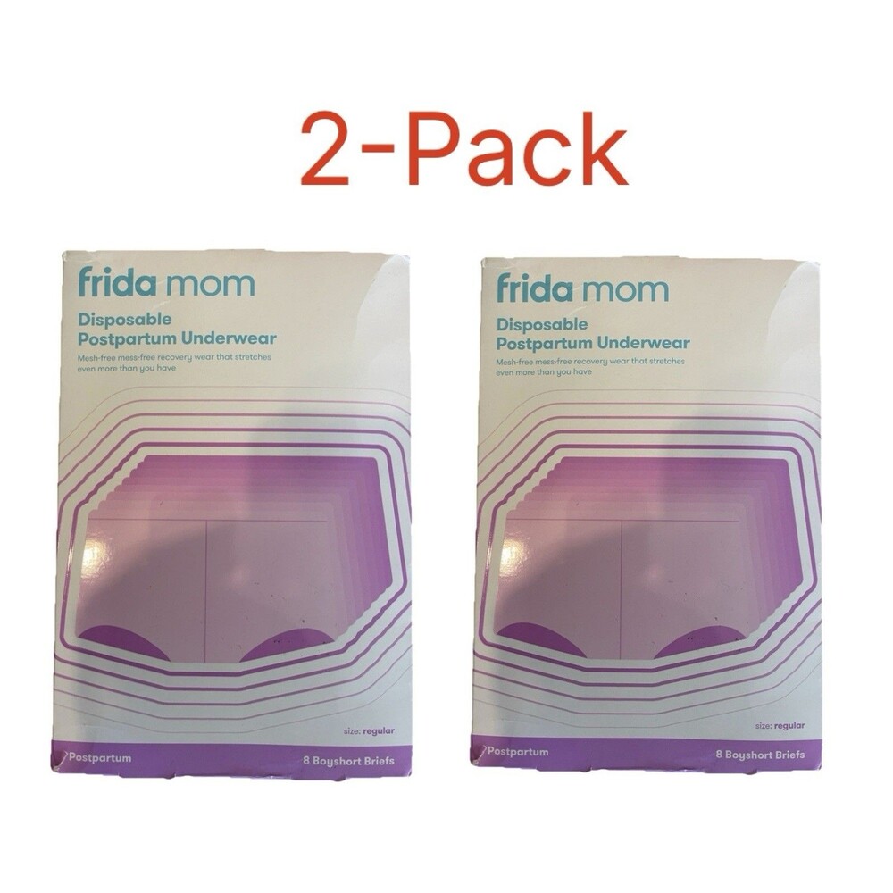 2-Pack 8-Ct Frida Mom Disposable Postpartum Underwear Size Regular (28-42)in Gra